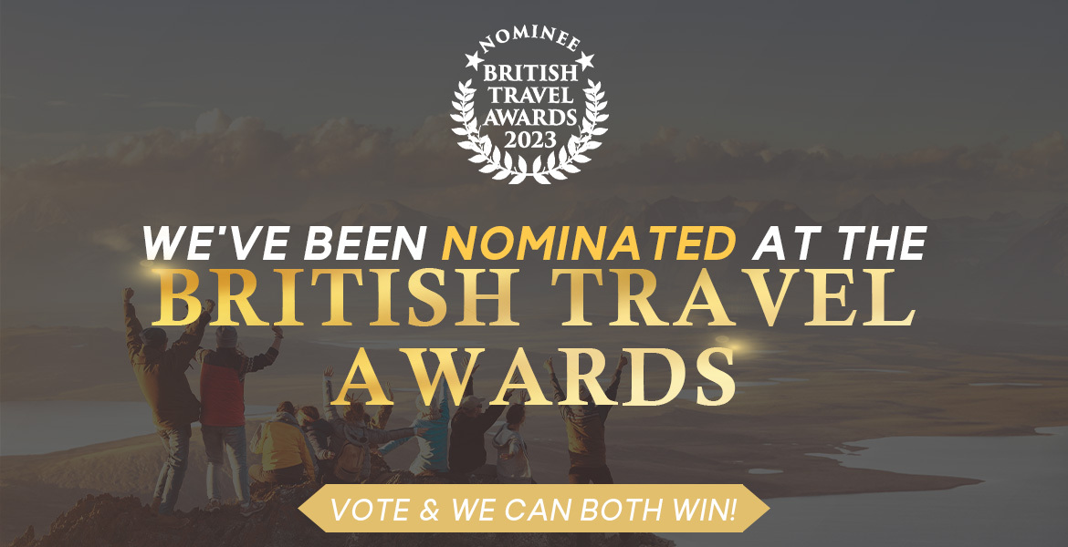 We’ve been nominated at the British Travel Awards